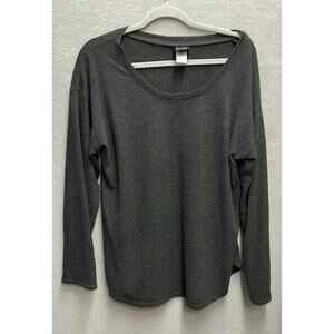 Felina Woman's 2X Pull Over Gray Top Long Sleeve Scoop Neck Rayon Blend